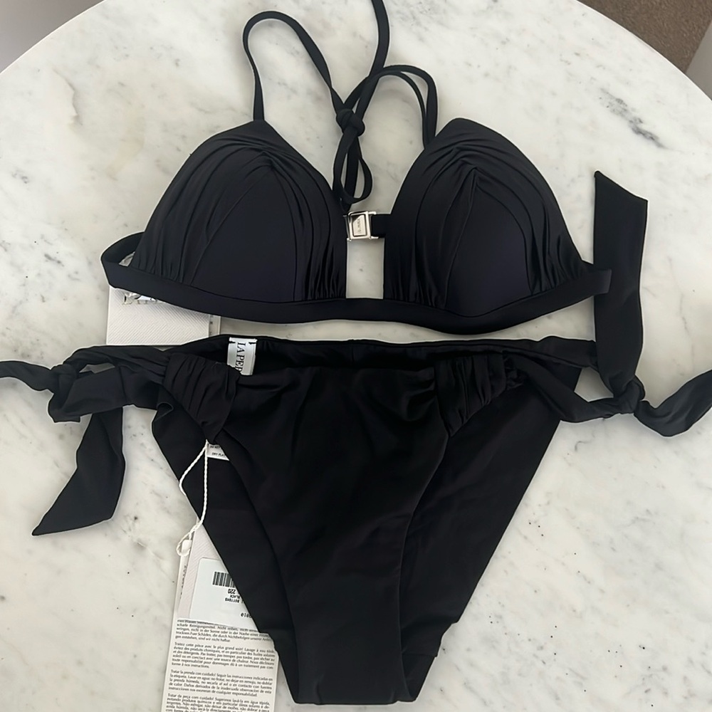 La Perla Bandeau Bikini Top  & Bikini Brief in Black Size US S